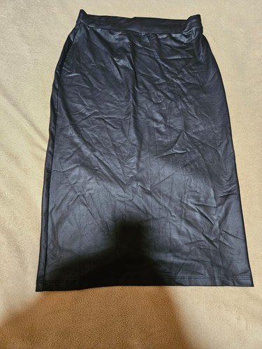 Asos black faux leather midi - faux,