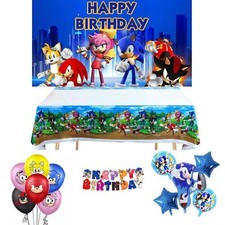 Sonic The Hedgehog Party Supplies Balloons Tableware Kids Happy Birthday Decors