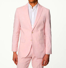 NEW MARKS SPENCER LINEN BOATING BLAZER JACKET 46 PINK Suit REGATTA SPORTS COAT