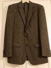John Lewis Mens Moon Tweed Jacket /size 42R Grey Pure Wool Blazer Smart