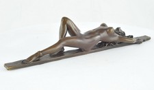 Statue Pin-up Art Deco Style Art Nouveau Style Bronze Signed Sculpture