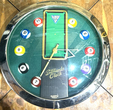 Wall ClockVintage 1980s–90s Billiards / Pool Table  – Quartz – 30cm Bar Man cave