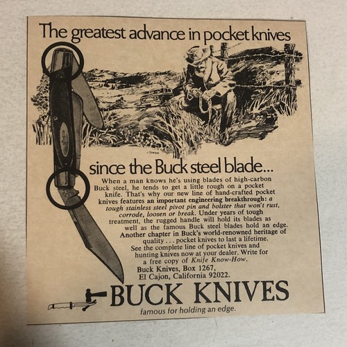 1982 buck knives vintage print - buck,