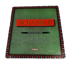 Scrabble Deluxe Board Game with Electronic Timer & Turntable Board Spear's Games