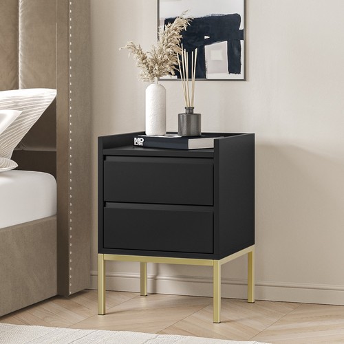 Bedside table black - black, 2