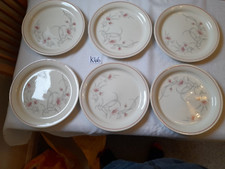 VINTAGE EIT ENGLISH IRONSTONE TABLEWARE FLORAL FLOWER PATTERN DINNER PLATES X 6