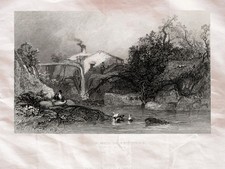 Water Mill Lynn North Devon Swans England Brandard 1850