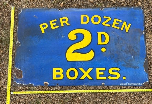 Original eggs enamel sign - original,