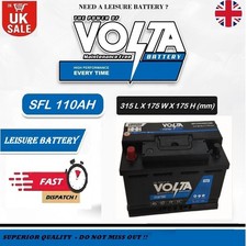 12V 110AH LEISURE BATTERY HEAVY DUTY LOW HEIGHT VOLTA WITH ACCURATE RATING / L4