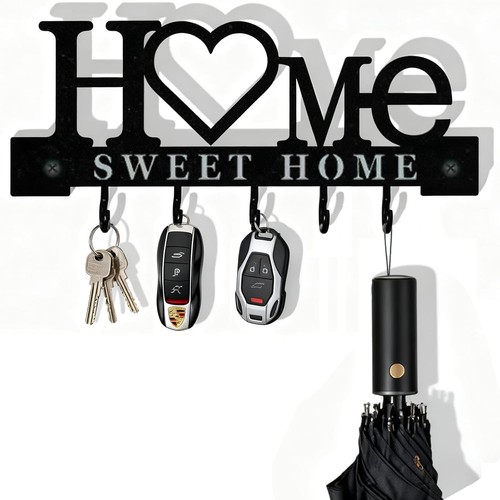 Wall key holder with hooks - wall,