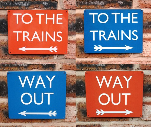 Metal railway wall sign - metal, |