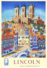 Vintage RAILWAY Poster Lincoln