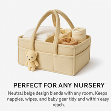 Nappy Caddy Organiser Changing Basket Baby Essentials BabyFabric Rabbit Key Ring