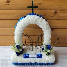 Gates of Heaven Funeral Flowers Artificial Tribute Wreath Silk Grave DAD GRANDAD