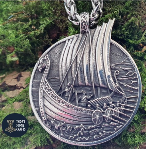 Viking longship pendant - viking,