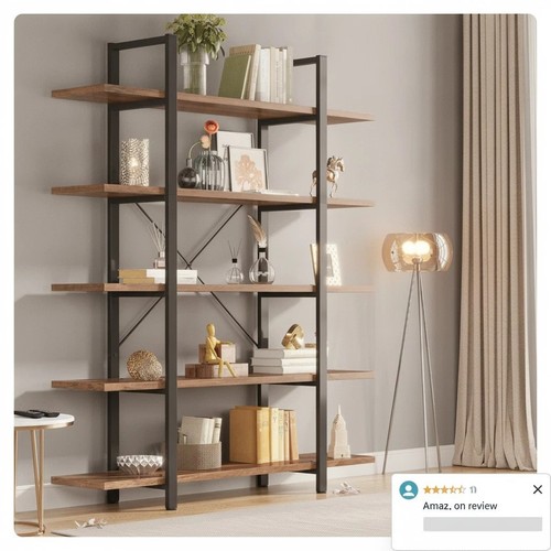 Rustic tier bookcase - 5-tier,