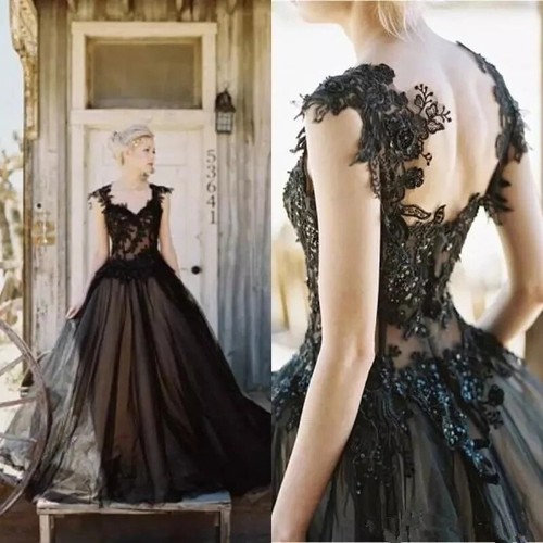 Vintage black wedding dresses - vintage,