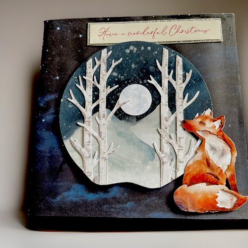 Fox and moon mountain - 3d,