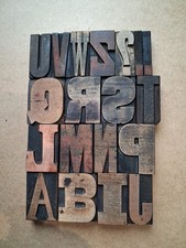 Vintage WOODEN Letterpress PRINTING BLOCKS 7.6cm High. Choose Your Letter.
