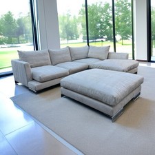 DESIGNER FLEXFORM LONG ISLAND ITALY CORNER SOFA FOOTSTOOL CONTEMPORARY RP £19900