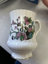 Vintage Ashley Indian Tree Decorated Footed Fine Bone China Mug Made in England
