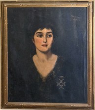 Orig 1925 NYC Harry Watrous O/C~Lovely Woman W/Croix De Guerre—Weathervane—24X27