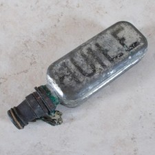 Antique France Oiler Oil Squirt Can metal vintage old Military vtg Silver #544