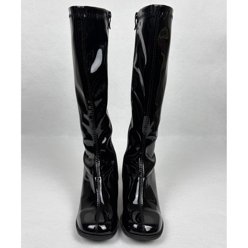 Black patent faux leather - patent,