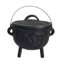 Cast Iron Witches Cauldron Witch Pagan Wicca Altar Halloween Decoration