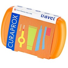 CURAPROX TRAVEL SET Orange Toothbrush Toothpaste Interdental Brush Mint