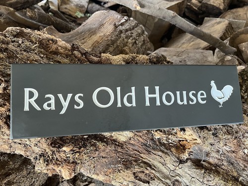 Deep engraved slate house sign - deep,