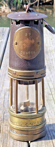 Vintage miners lamp stands - miners,