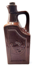 Collectable Antique Brown stoneware Brandy spirit reform flask Bottle empty