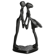Iron Kissing Couple Art Standing Statue Sculpture Figurine Romantic Ornament