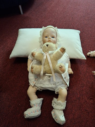 Life size porcelain doll with - size,