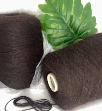 Chocolate Brown ANGORA RABBIT WOOL Yarn on Cone FINGERING SOCK WEIGHT Knitting