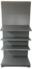 New Retail Gondola Shop Shelving - Grey - 2110mm high x 800mm Wide x 470mm Deep