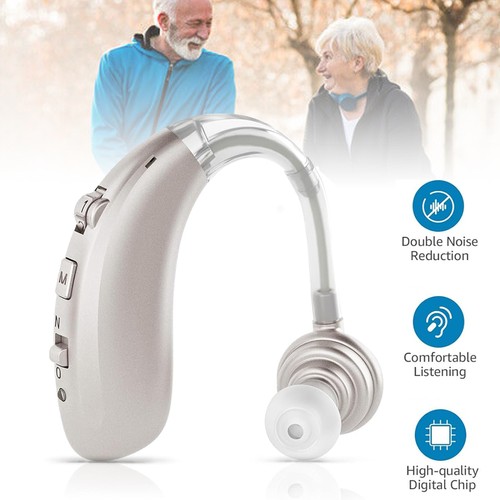 Digital hearing aid behind ear - behind,