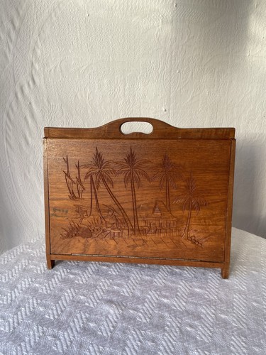 Vintage wooden magazine rack - wooden,