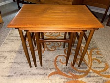 MCM Danish Teak & Elm Nest Of Tables - G Plan Era - Kai Kristiansen Style