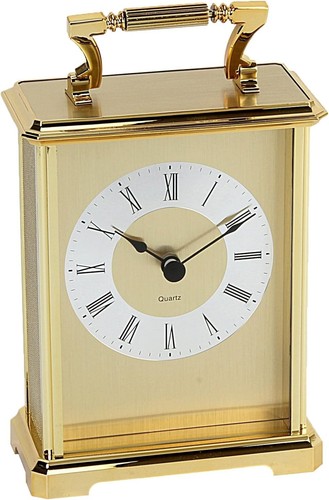 Gold carriage mantel clock - carriage,