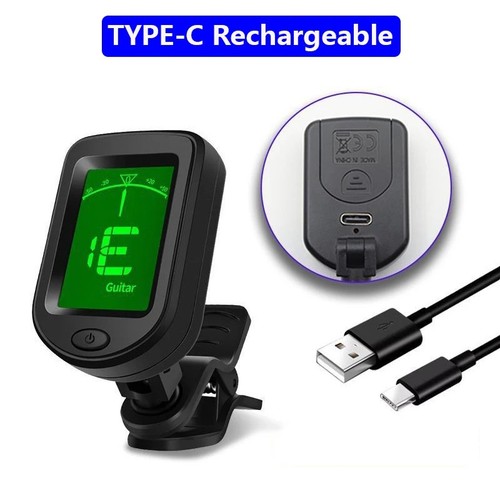 Rechargeable clip tuner for - rechargeable, clip-on