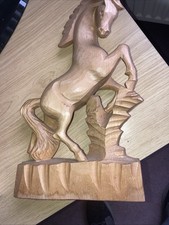 Stunning Wooden Horse Statue