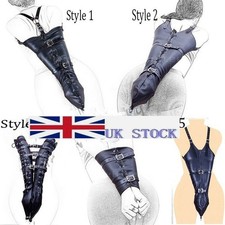 Tight Single Glove Straight Jacket PU Leather Restraints Wrists Arm Binder Hands