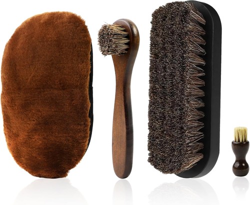 Shoe shine brush set 4pcs - shine,