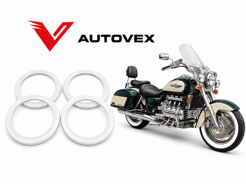 White wall motorbike tyre - white,