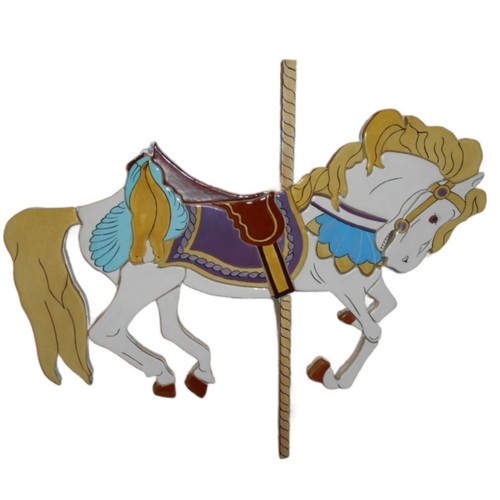 Large carousel horse ceramic - carousel,