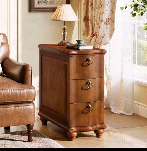 Drawer wooden side table - drawer,