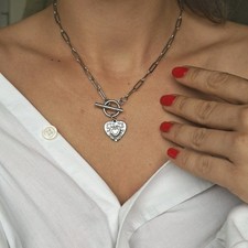 Heart  Necklace T Bar, Non