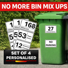 4 x PET Wheelie Bin Stickers